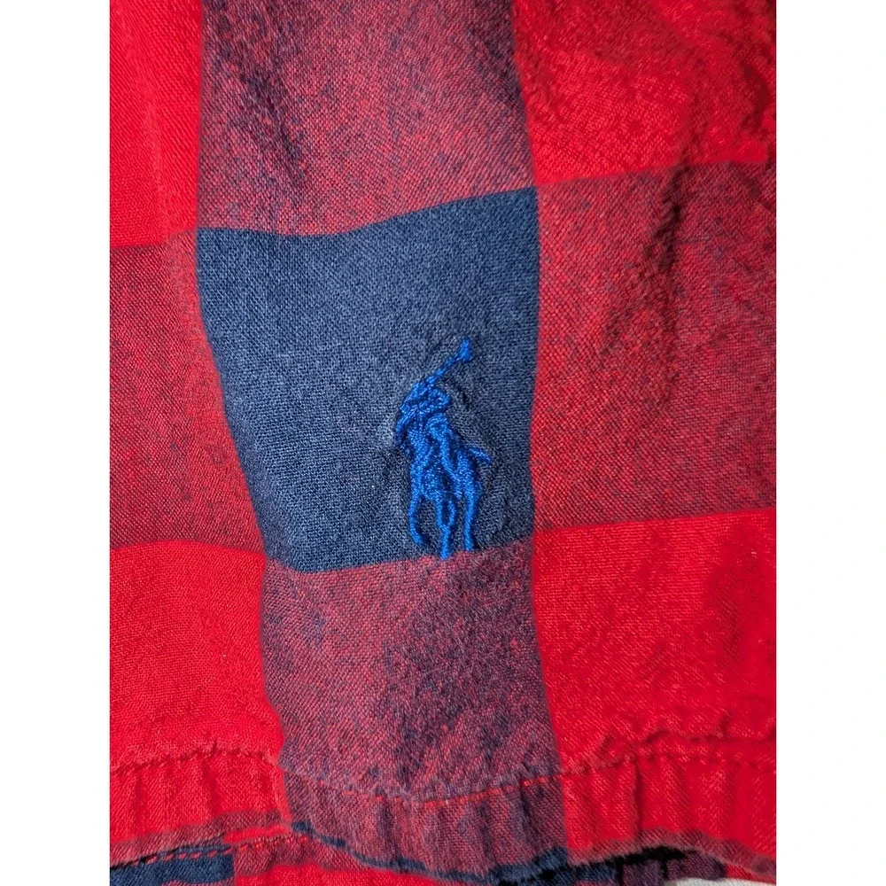 Polo Ralph Lauren Classic Red Black Buffalo Plaid Cotton Boxers Men's Large